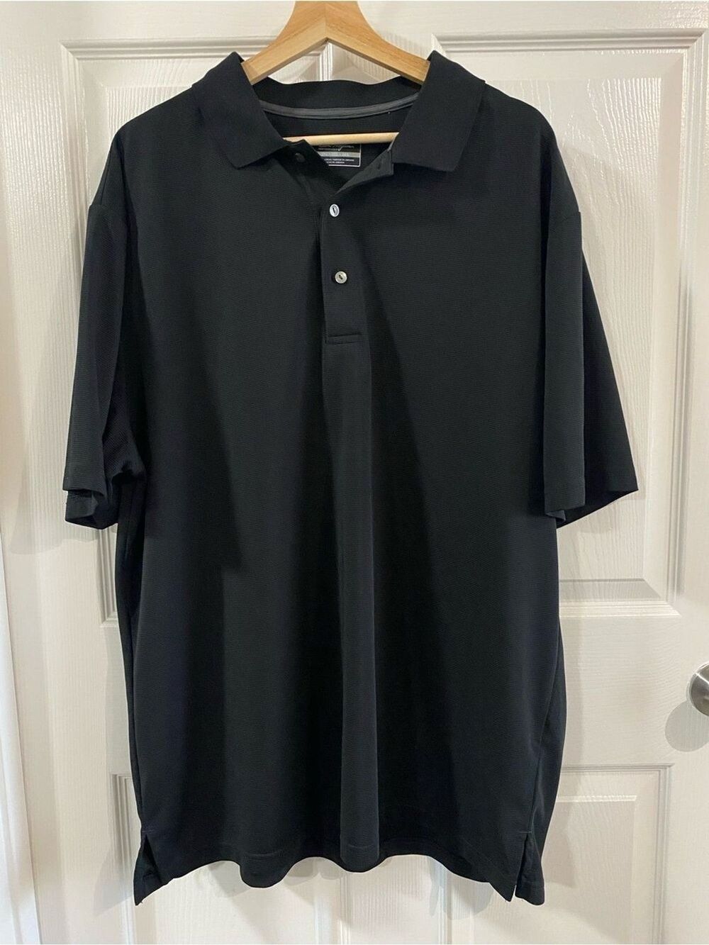 Ben Hogan Men's Black Textured Polo Shirt 2XL Classic Dadcore Smart Casual